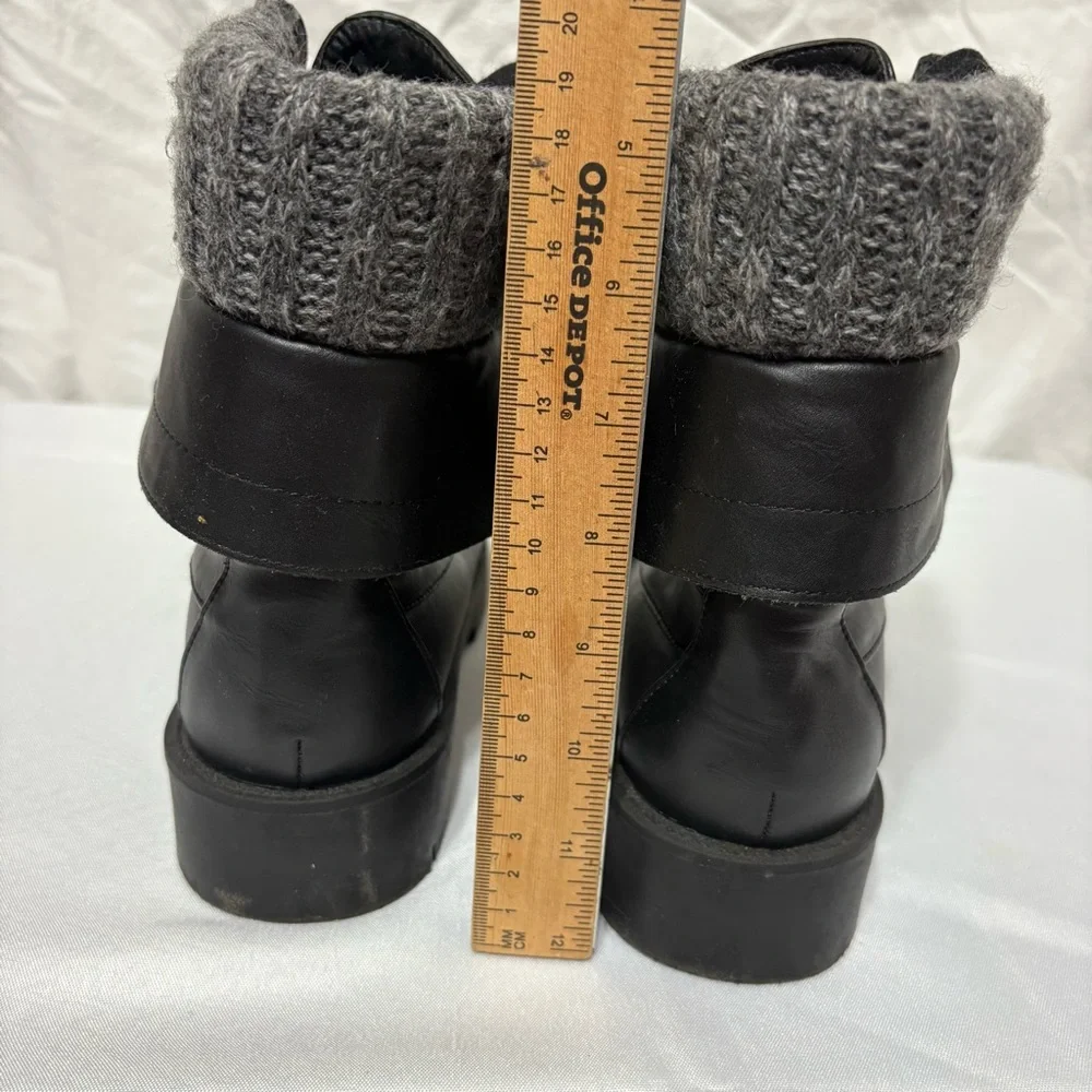 MIA Nicolas black combat boots with a knit cuff. - Picture 4 of 10